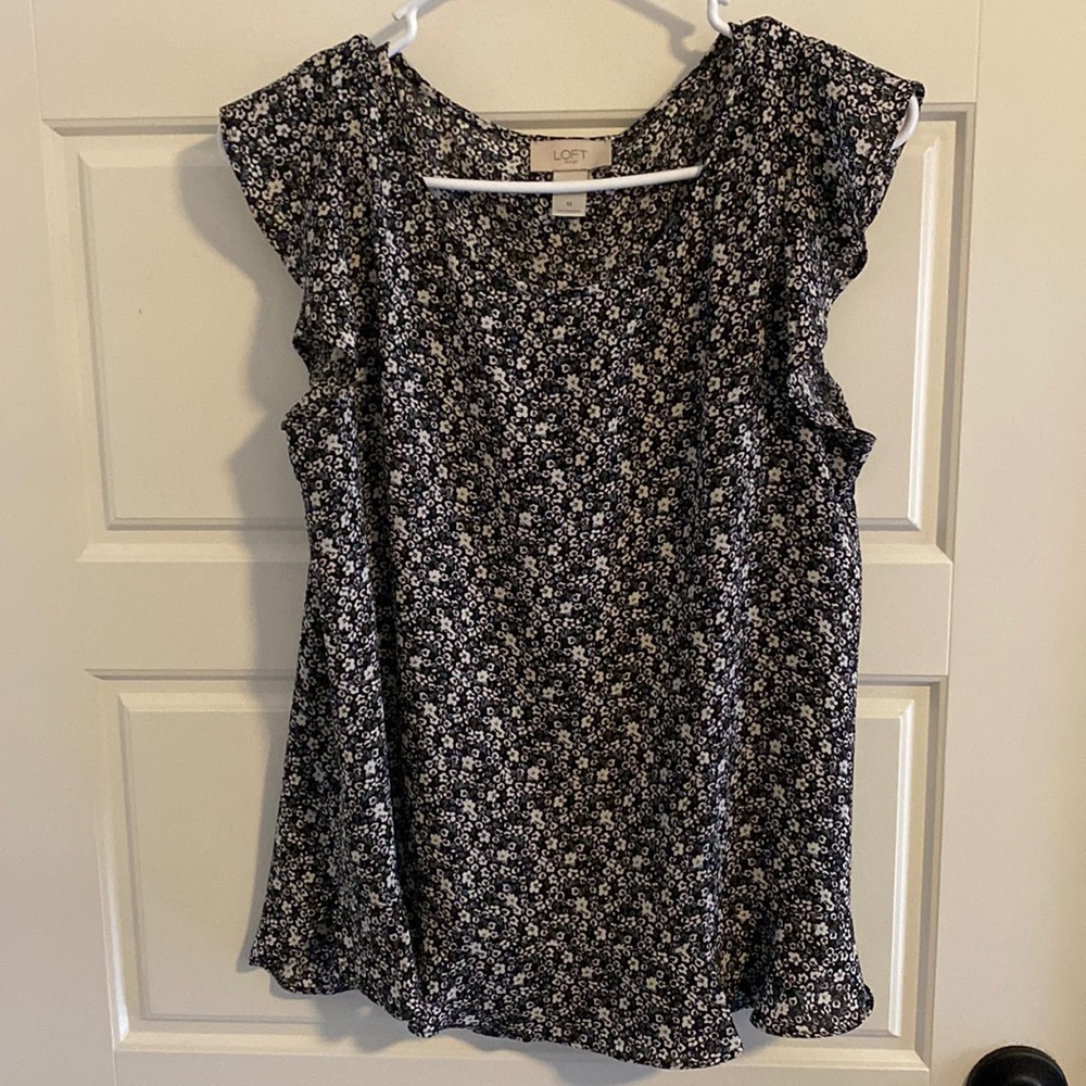 Loft Outlet Ruffle Shoulder Blouse Medium